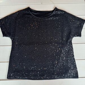 Black Sequin Women's Top